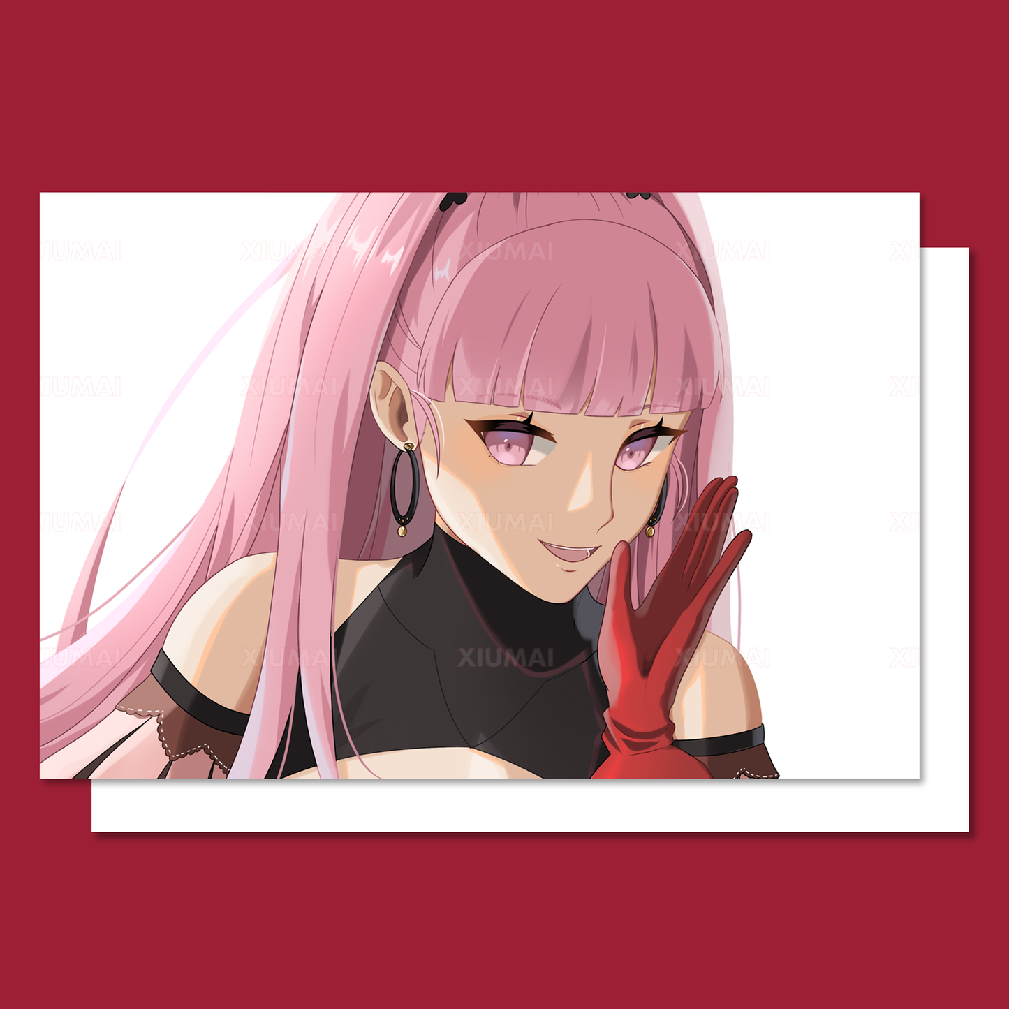 Pink Axe Girl Postcard Print