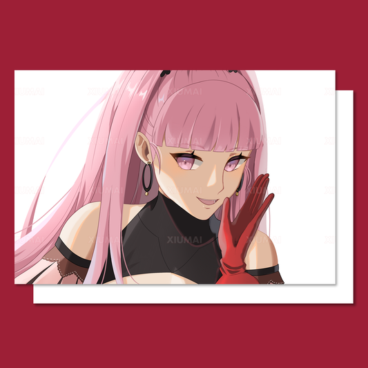 Pink Axe Girl Postcard Print