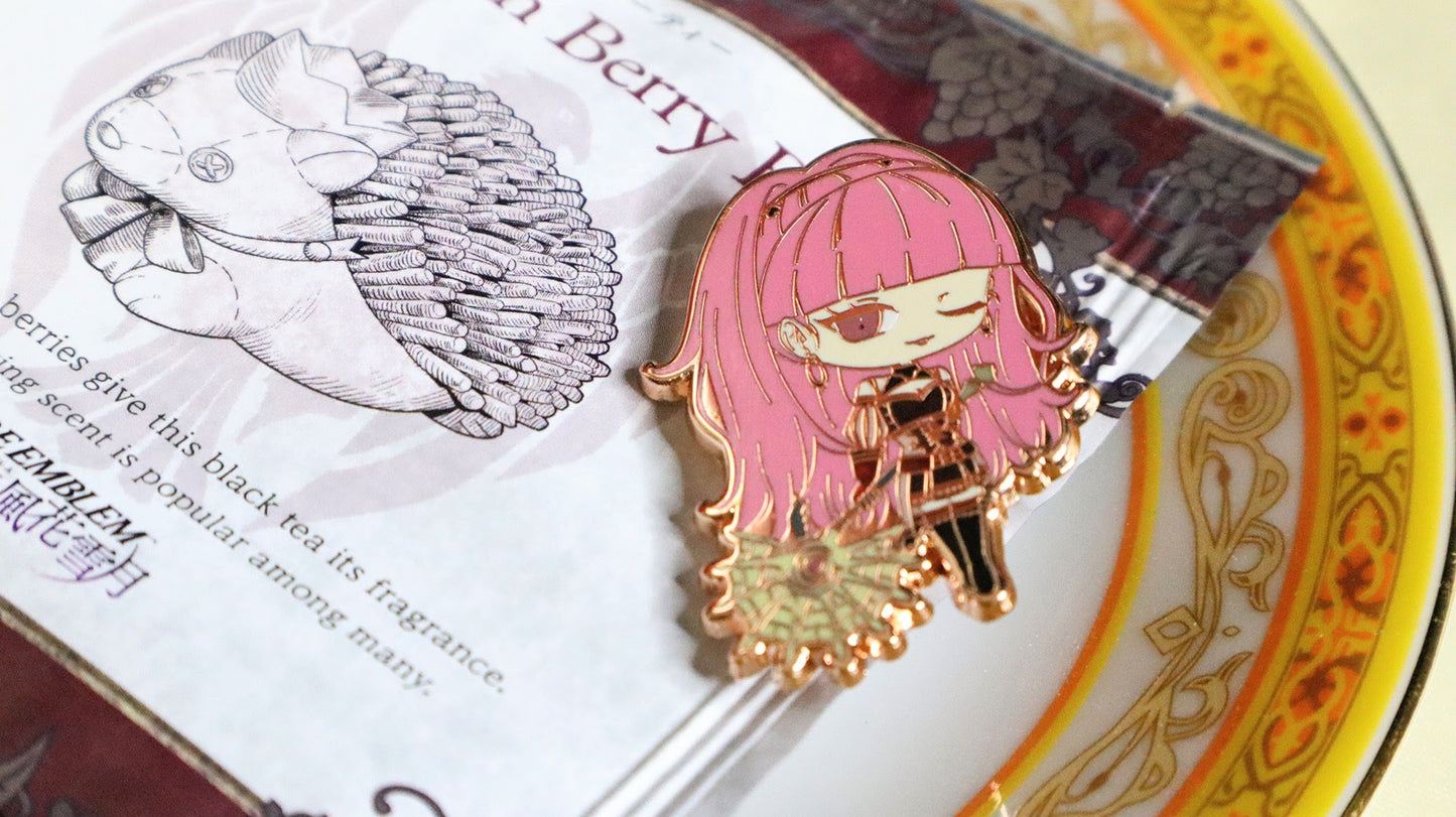 Pink Axe Girl Enamel Pin