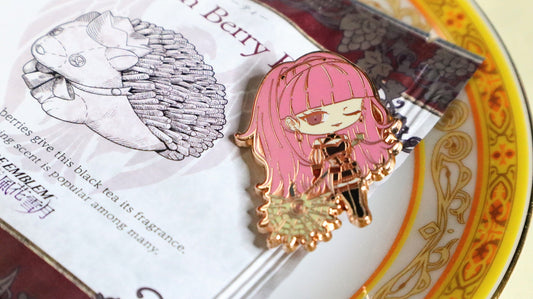 Pink Axe Girl Enamel Pin