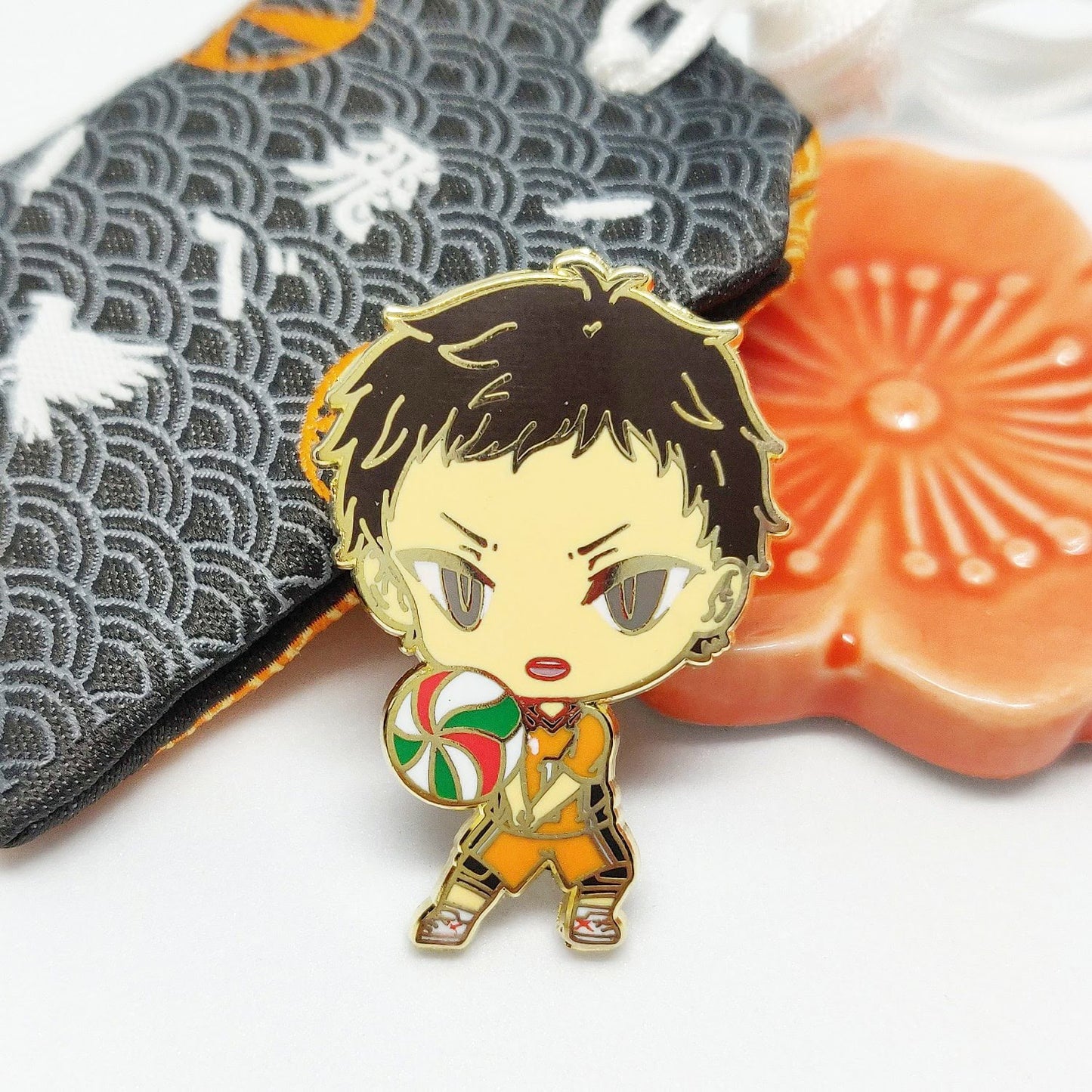 Crow Volleyball Enamel Pins