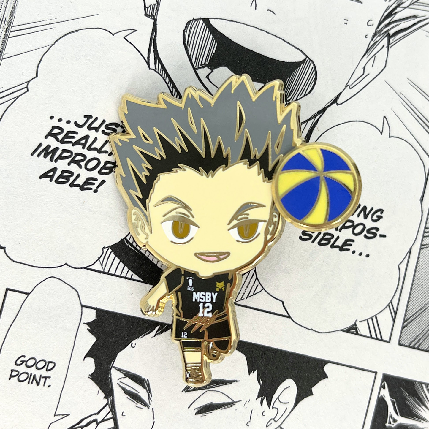 Volleyball Spinning and Sliding Enamel Pins