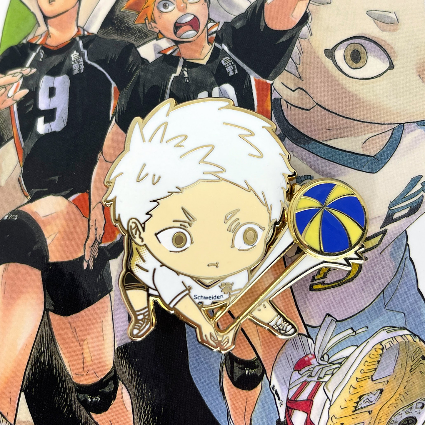 Volleyball Spinning and Sliding Enamel Pins