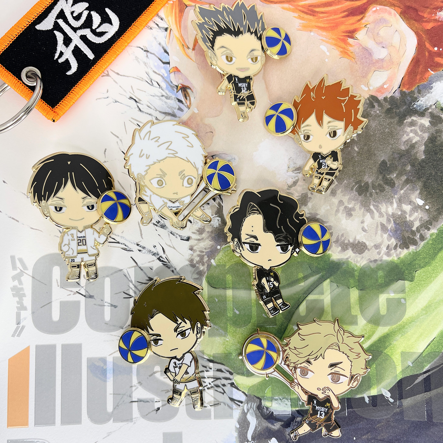 Volleyball Spinning and Sliding Enamel Pins