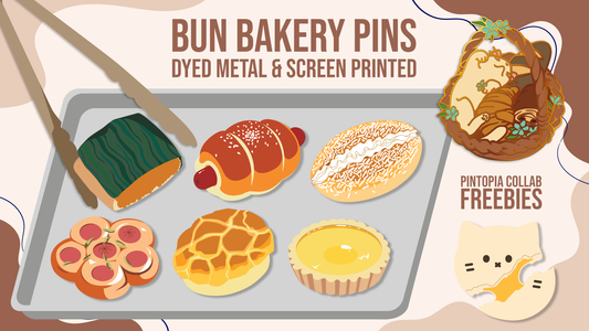 Bun Bakery Dyed Enamel Pins