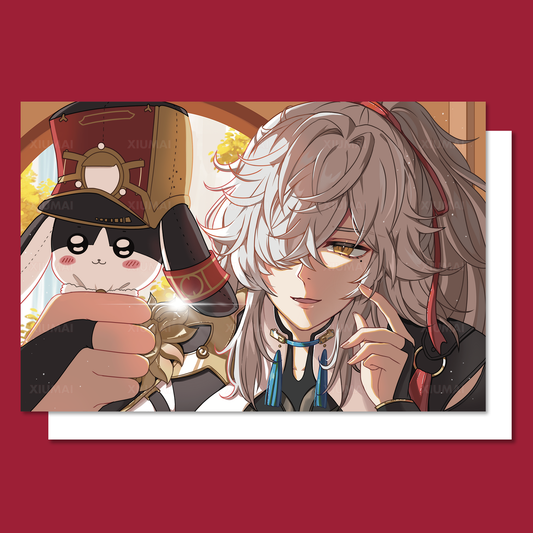 Jing Yuan Pompom Postcard Print