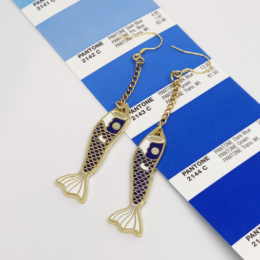 Fish Dangle Enamel Earrings
