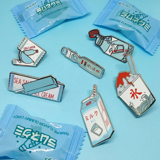 Blue Snacks Enamel Pins