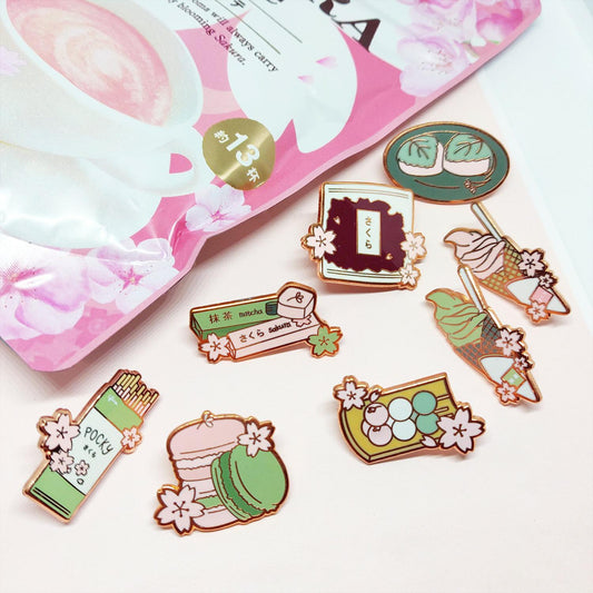 Sakura Matcha Snacks Enamel Pins