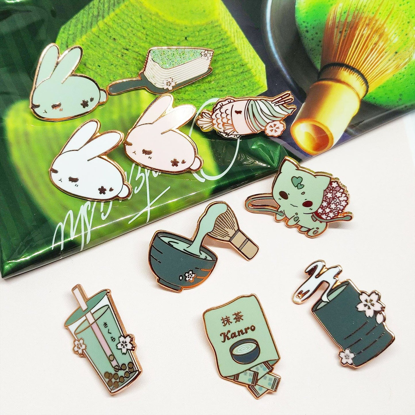 Sakura Matcha Snacks v2 Enamel Pins
