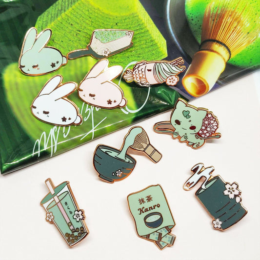Sakura Matcha Snacks v2 Enamel Pins
