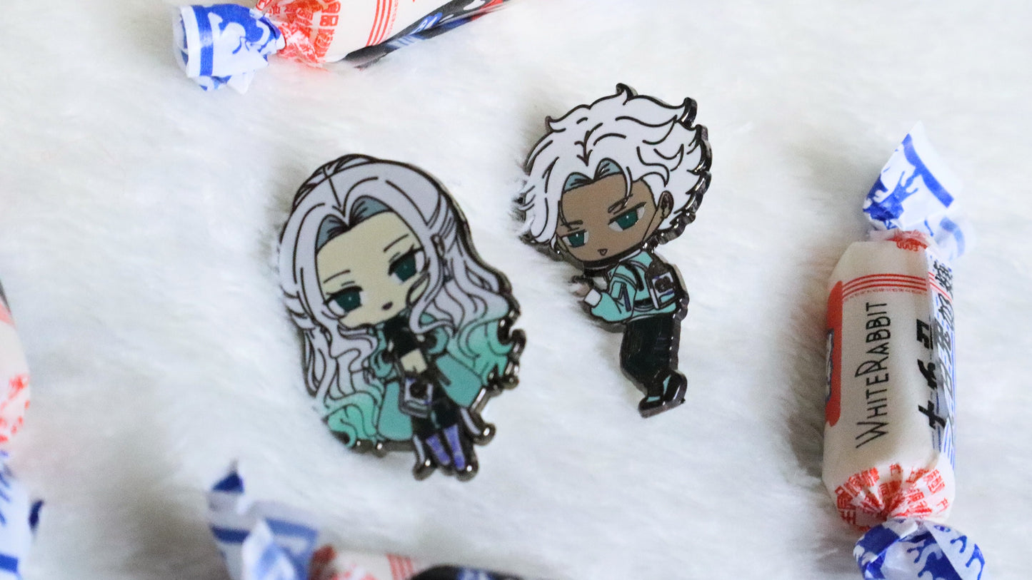 White Rabbit Candy Chibi Enamel Pins