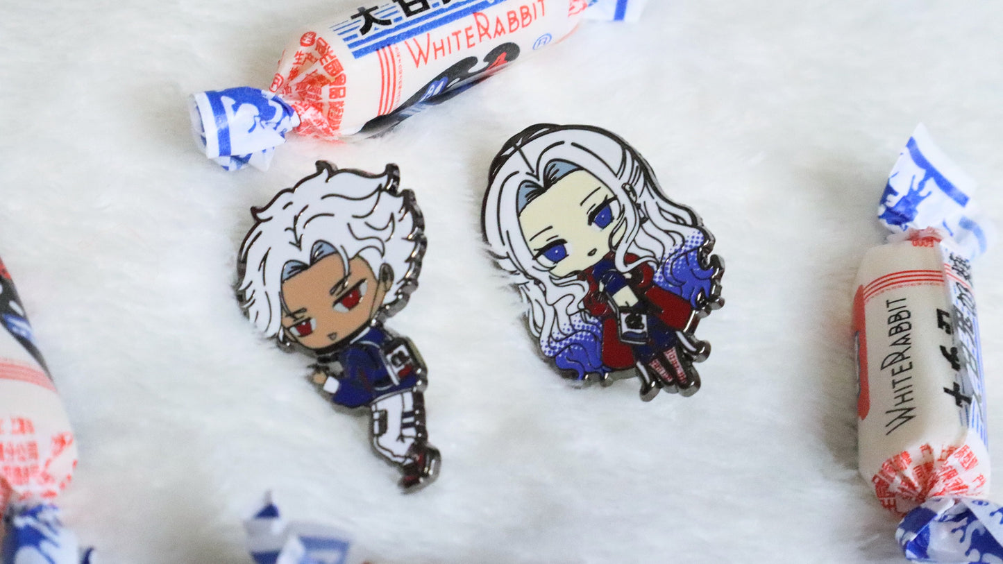 White Rabbit Candy Chibi Enamel Pins