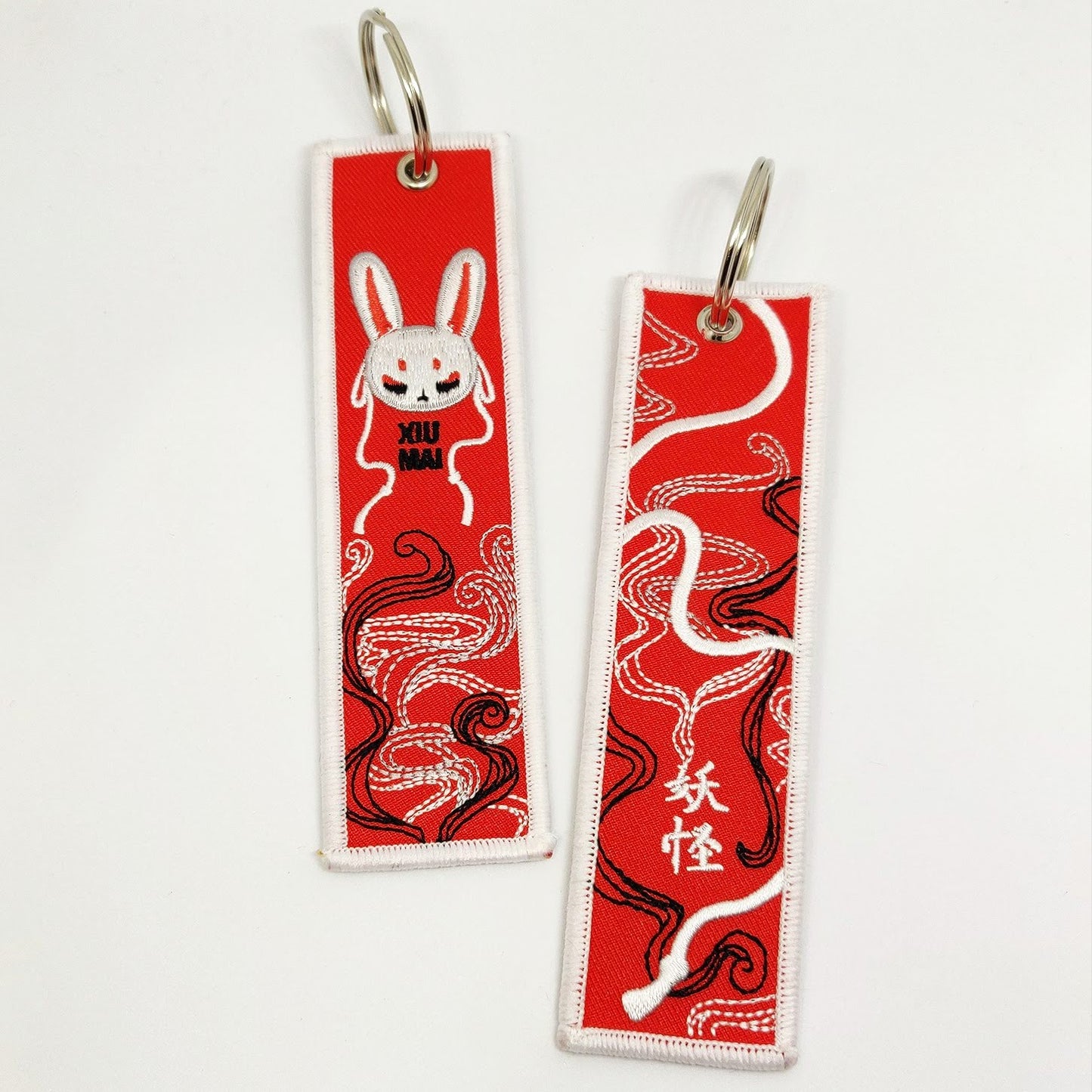 Bunny Mask Embroidery Tag Keychain